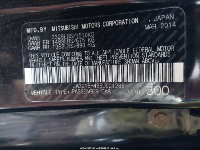 2014 MITSUBISHI I-MIEV JA3215H46EU021265 Photo 8