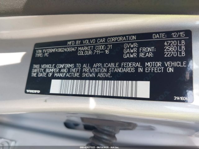 2016 VOLVO S60 YV126MFK8G2406947 Photo 8