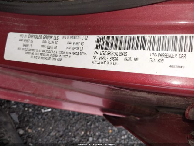 2012 CHRYSLER 200 1C3CCBBG4CN199415 Photo 8