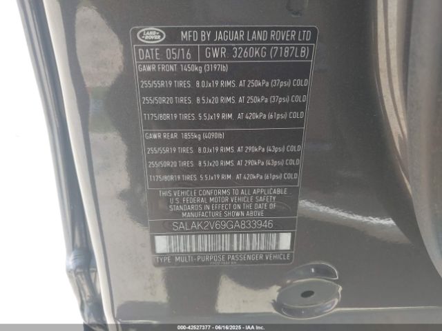 2016 LAND ROVER LR4 SALAK2V69GA833946 Photo 8