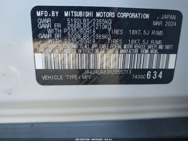2024 MITSUBISHI OUTLANDER JA4J4UA83RZ055713 Photo 8