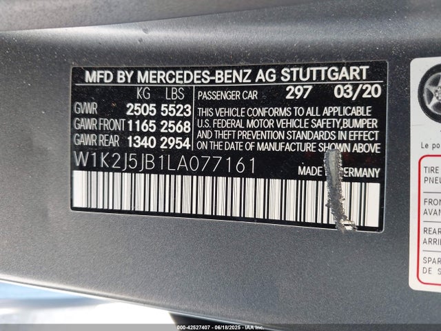 W1K2J5JB1LA077161 Mercedes-Benz m256