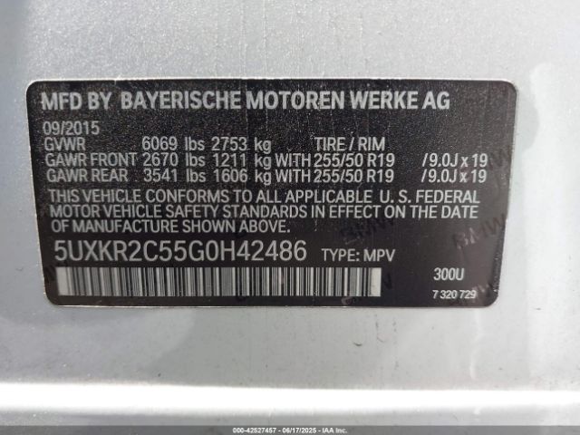 2016 BMW X5 5UXKR2C55G0H42486 Photo 8