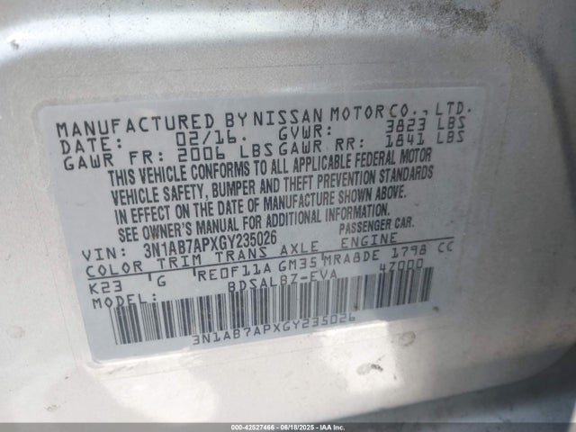 3N1AB7APXGY235026 Nissan 2016