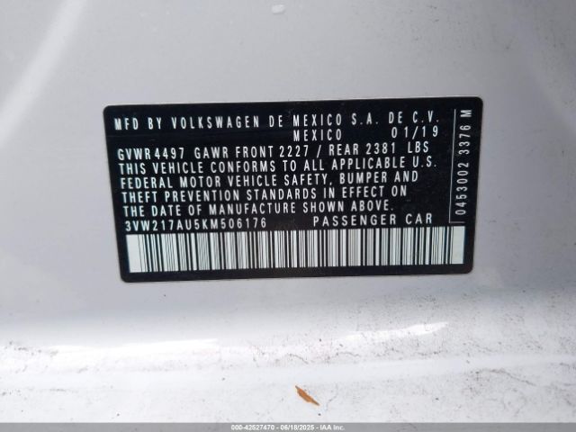 3VW217AU5KM506176 Volkswagen GOLF SPORTWAGEN