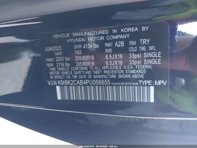 Hyundai mpi nu pe 2023 KM8K2CAB4PU056655 Image 9