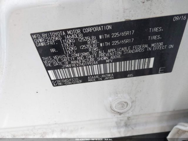 2017 TOYOTA RAV4 JTMRFREV7HD199244 Photo 8