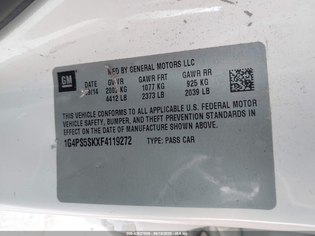 1G4PS5SKXF4119272 Buick lea