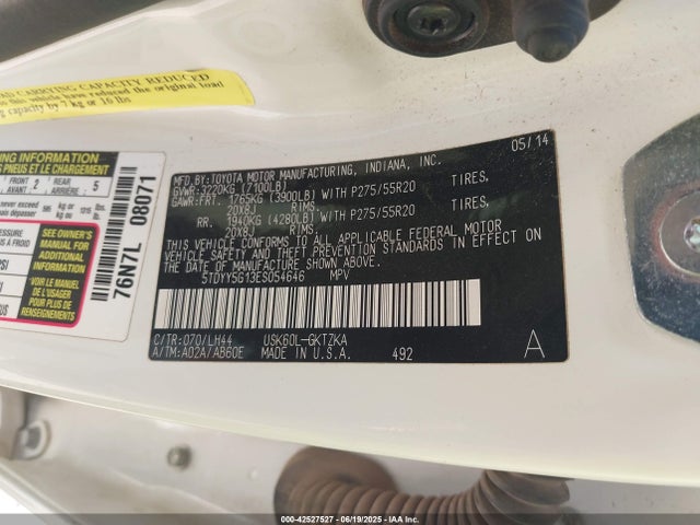 5TDYY5G13ES054646 Toyota 3ur-fe