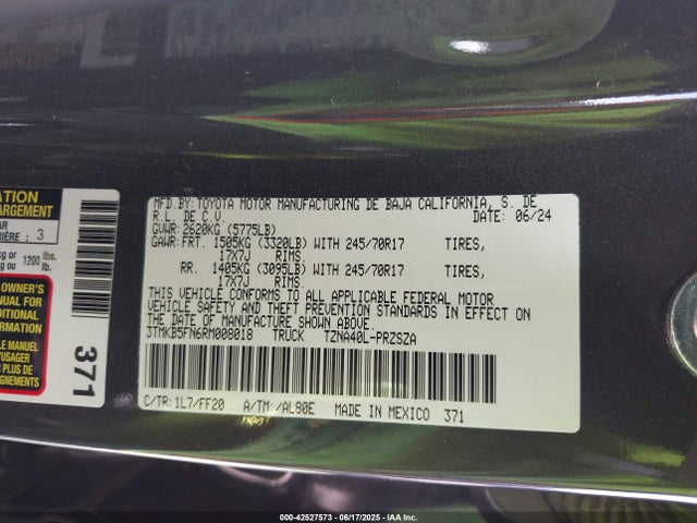 Toyota t24a-fts 2024 3TMKB5FN6RM008018 Image 9