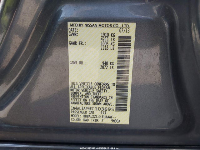 1N4AL3AP9EC103695 Nissan 2014