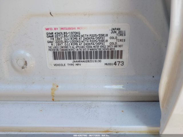 2011 MITSUBISHI OUTLANDER SPORT JA4AR4AU2BZ019130 Photo 8