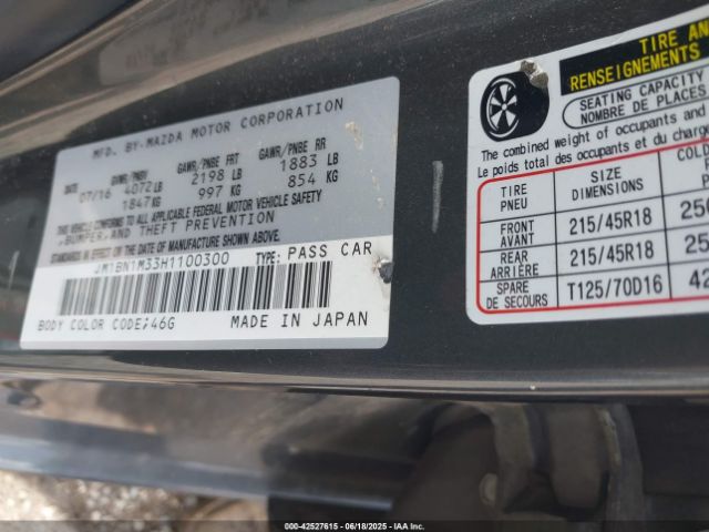 2017 MAZDA MAZDA3 JM1BN1M33H1100300 Photo 8