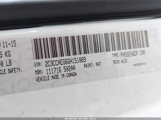 Chrysler 2016 2016 2C3CCAEG6GH151869 Image 9