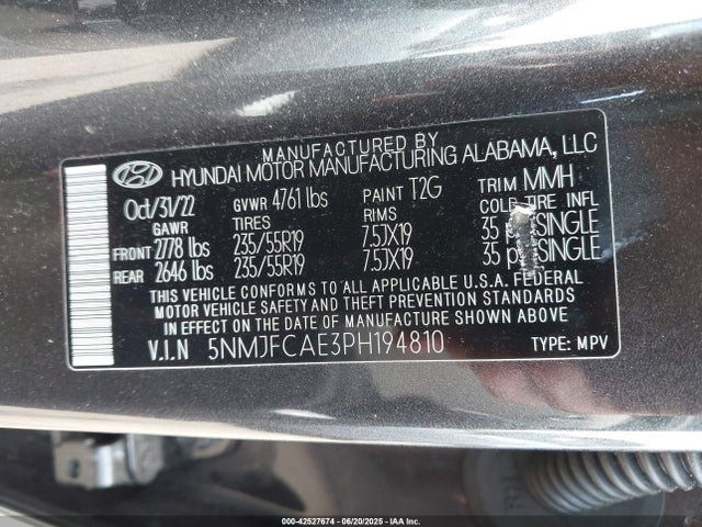Hyundai gdi theta iii 2023 5NMJFCAE3PH194810 Image 9