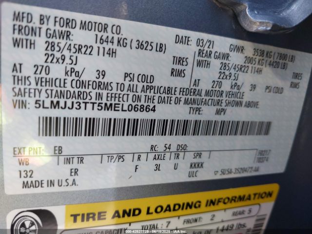 2021 LINCOLN NAVIGATOR 5LMJJ3TT5MEL06864 Photo 8