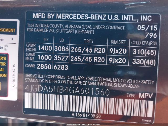2016 MERCEDES-BENZ GLE 350 4JGDA5HB4GA601560 Photo 8