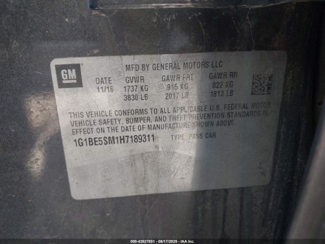 2017 CHEVROLET CRUZE 1G1BE5SM1H7189311 Photo 8
