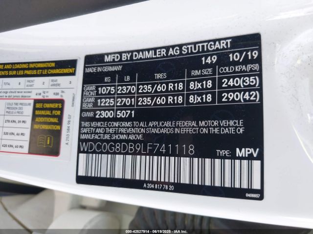 2020 MERCEDES-BENZ GLC 300 WDC0G8DB9LF741118 Photo 8