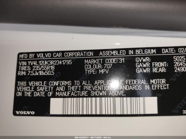 2024 VOLVO XC40 YV4L12UK3R2341795 Photo 8