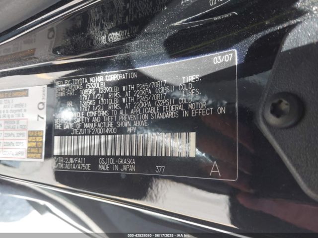 2007 TOYOTA FJ CRUISER JTEZU11F270014900 Photo 8