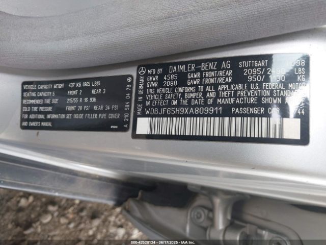 1999 MERCEDES-BENZ E 320 WDBJF65H9XA809911 Photo 8