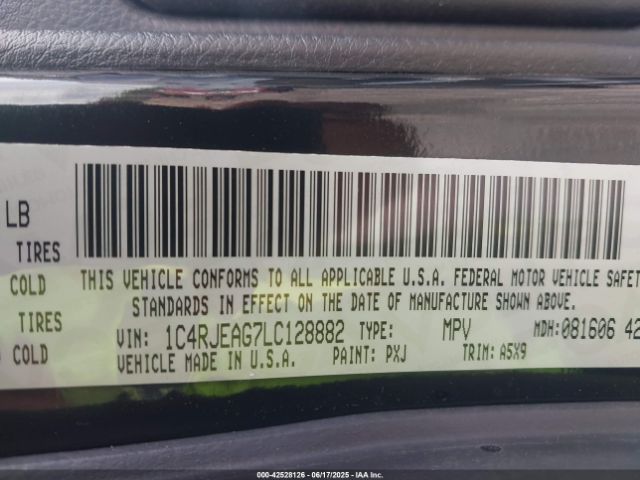 2020 JEEP GRAND CHEROKEE 1C4RJEAG7LC128882 Photo 8