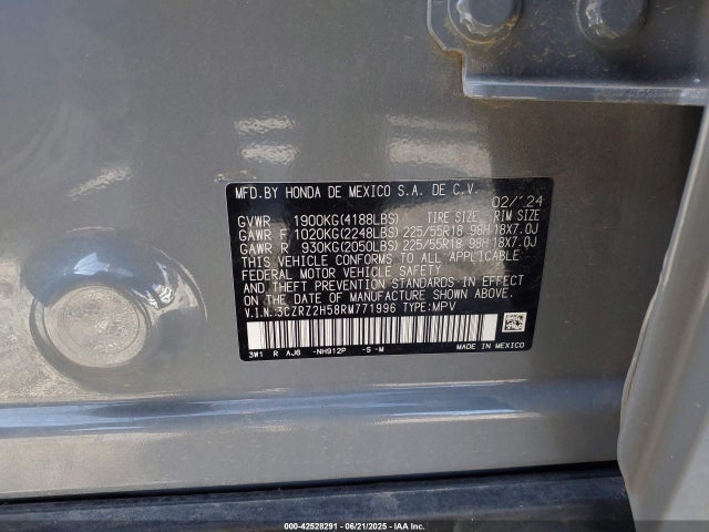3CZRZ2H58RM771996 Honda k20z5