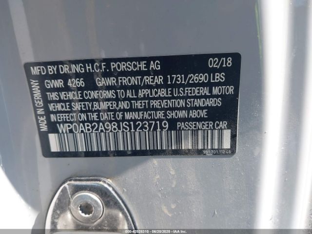 2018 PORSCHE 911 WP0AB2A98JS123719 Photo 8