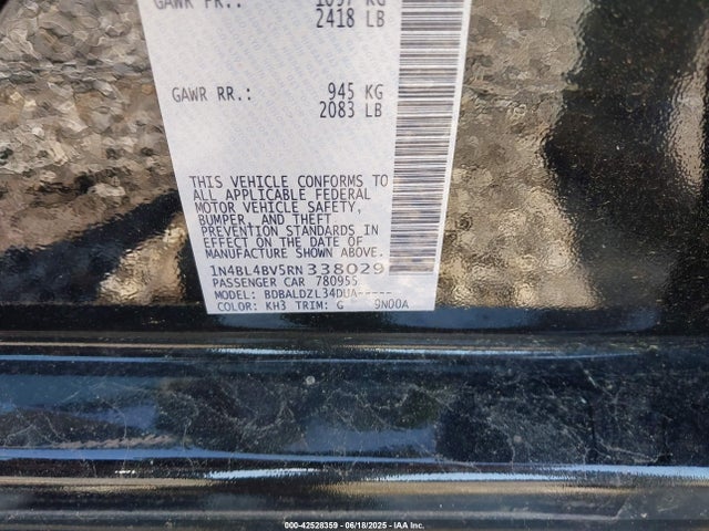 Nissan 2024 2024 1N4BL4BV5RN338029 Image 9