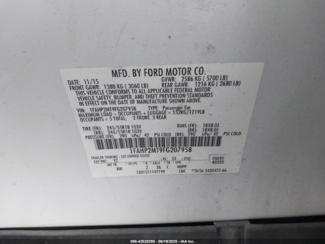 1FAHP2MT9FG207958 Ford 2015