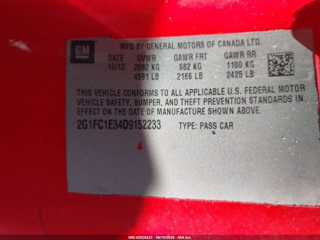 2013 CHEVROLET CAMARO 2G1FC1E34D9152233 Photo 8