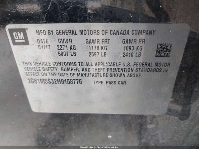 2017 CADILLAC XTS 2G61M5S32H9158776 Photo 8