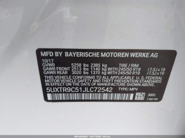 2018 BMW X3 5UXTR9C51JLC72542 Photo 8