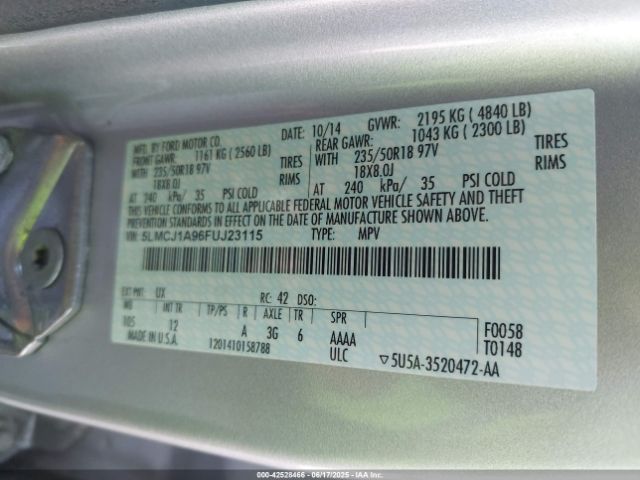 5LMCJ1A96FUJ23115 Lincoln 2015