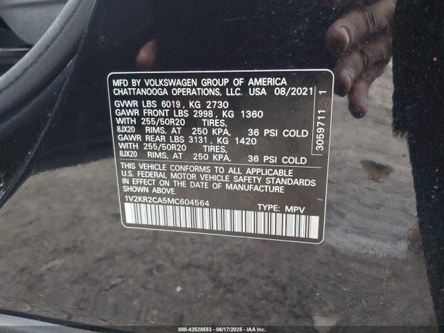 Volkswagen 3.6 fsi 2021 1V2KR2CA5MC604564 Image 9