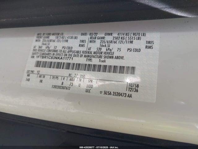 Ford cyclone 2022 1FTBR1C83NKA11771 Image 9
