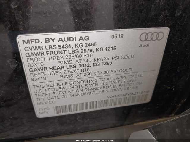 2019 AUDI Q5 WA1ANAFY6K2119715 Photo 8