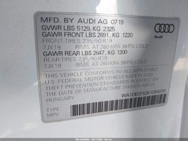 2019 AUDI Q3 WA1DECF32K1084030 Photo 8