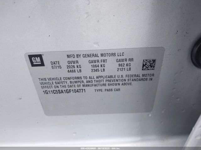 2016 CHEVROLET MALIBU LIMITED 1G11C5SA1GF104771 Photo 8
