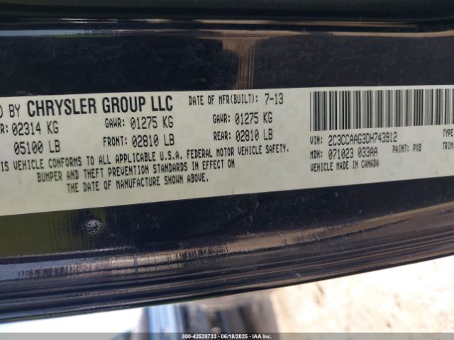 2013 CHRYSLER 300 2C3CCAAG3DH743912 Photo 8