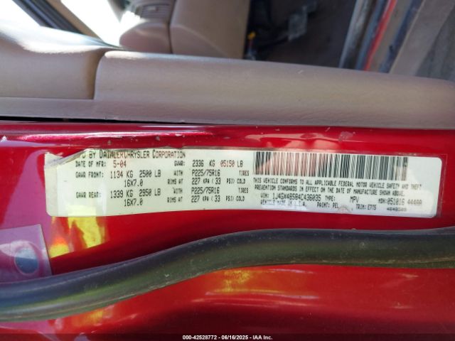 2004 JEEP GRAND CHEROKEE 1J4GX48S84C436035 Photo 8