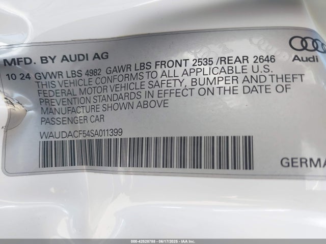 2025 AUDI A5 SPORTBACK WAUDACF54SA011399 Photo 8