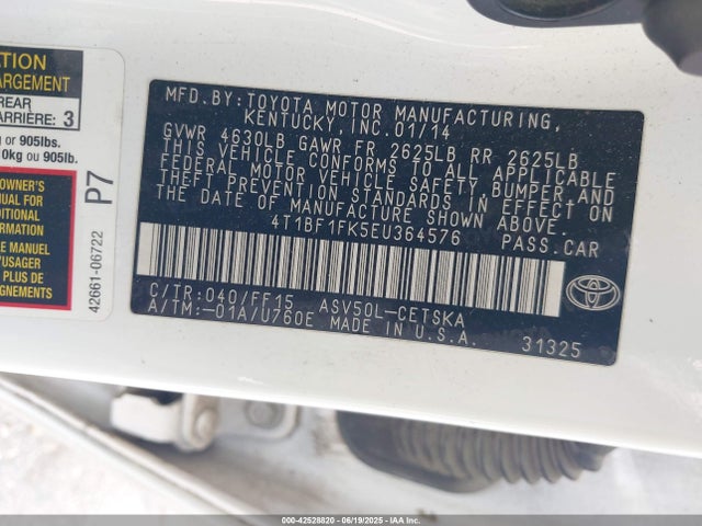 Toyota 2ar-fe 2014 4T1BF1FK5EU364576 Image 9