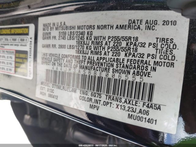 2011 MITSUBISHI ENDEAVOR 4A4JM3AS6BE006555 Photo 8