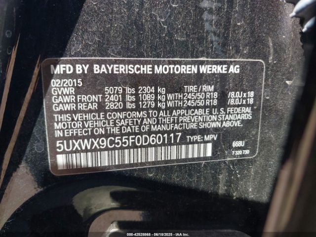 2015 BMW X3 5UXWX9C55F0D60117 Photo 8