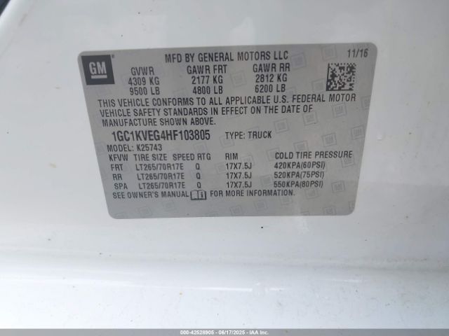 2017 CHEVROLET SILVERADO 2500HD 1GC1KVEG4HF103805 Photo 8