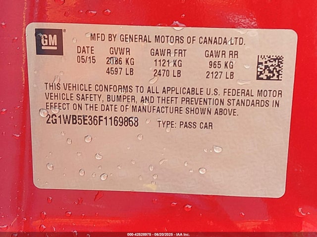 2G1WB5E36F1169868 Chevrolet lfx