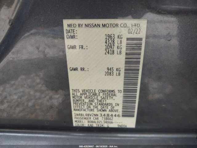 2022 NISSAN ALTIMA 1N4BL4BV2NN348446 Photo 8
