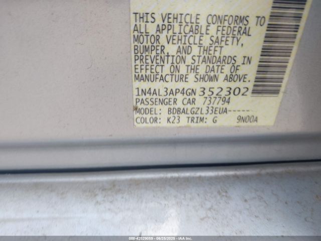 2016 NISSAN ALTIMA 1N4AL3AP4GN352302 Photo 8